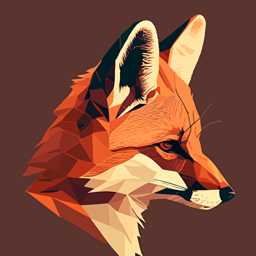 muzzle of a sad fox. vector, flat 2d