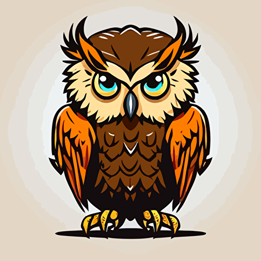 a mascot logo of a cute owl, simple, vector