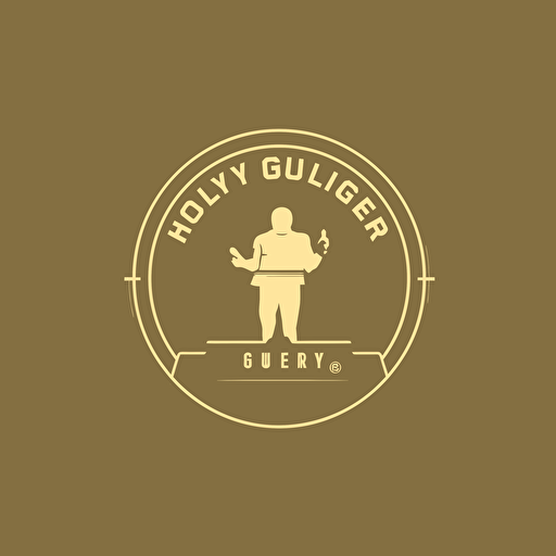 A Logo for Football Club called Holy Glory Hunters, Colour theme gold, transparent background, minimalistic, monochromatic, simple, vector