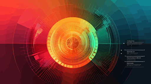 stunning modern web UI, colorful wireframe, vector style, over a sunburst gradient background,