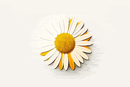 daisy, white background, minimalist logo style, flat, vector art,