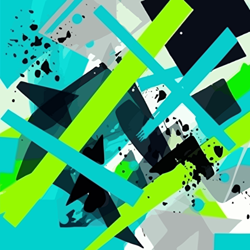 exce abstract, pop art, collage, modern art design, vector art, minimal style, green, blue, incredible
