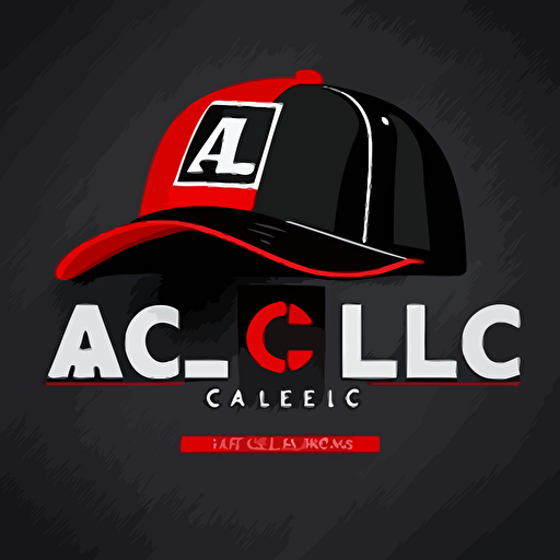 create a logo for a construction company called "ALC", needs to be a vector logo, needs to be neat and simple, no background, colors red black and white, for a hat design