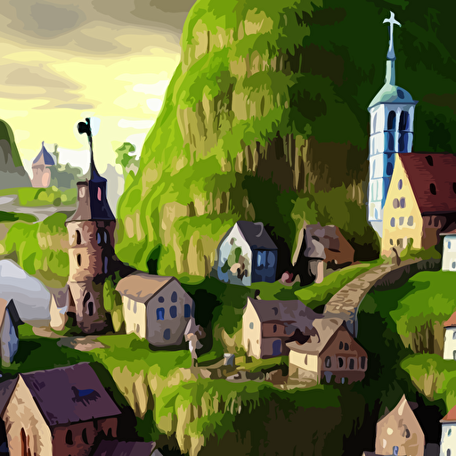 gediminas pranckevicius nitid scene close view miniature village river small waterfall chimney church bakery sallon stunning 3d render dim volumetric lighting 8k octane beautifully detailed render post processing extremely hyperdetailed intricate ray sunlight detailed painterly digital art style wlop 8k octane beautifully detailed render post processing extremely hyperdetailed intricate epic composition sparkling atmosphere cinematic lighting masterpiece trending artstation detailed vibrant colors hyperrealistic smooth sharp focus lifelike cinematic lighting art artgerm greg rutkowski alphonse mucha diffuse lighting fantasy intricate elegant highly detailed