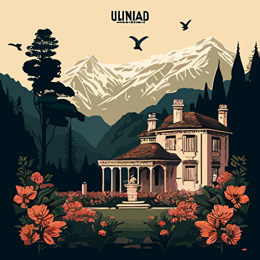 Uttarakhand Inda vector wallpaper with architecture and flora theme