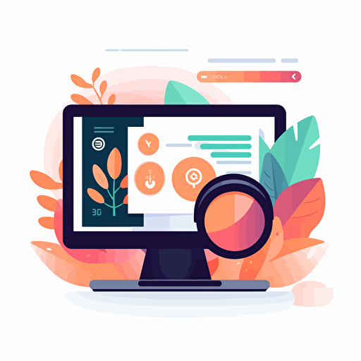 Vector style, Dribbble, Selection and Verification, Ai, Computer, flat illustration