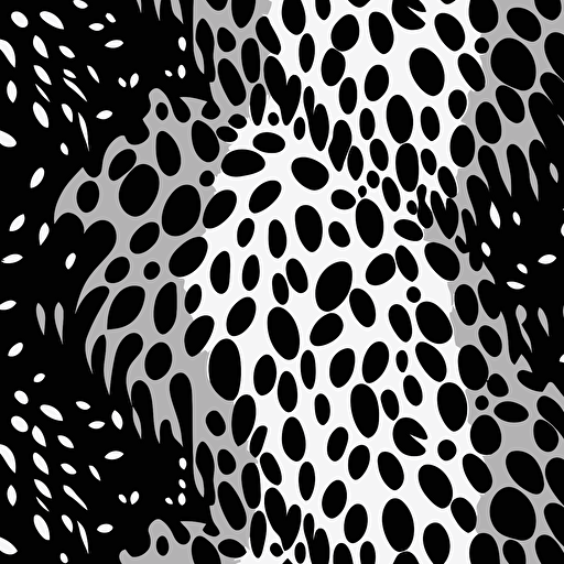 a texture with the fur of a leopard. 90s spirit, vector, in black and white, flat 2d