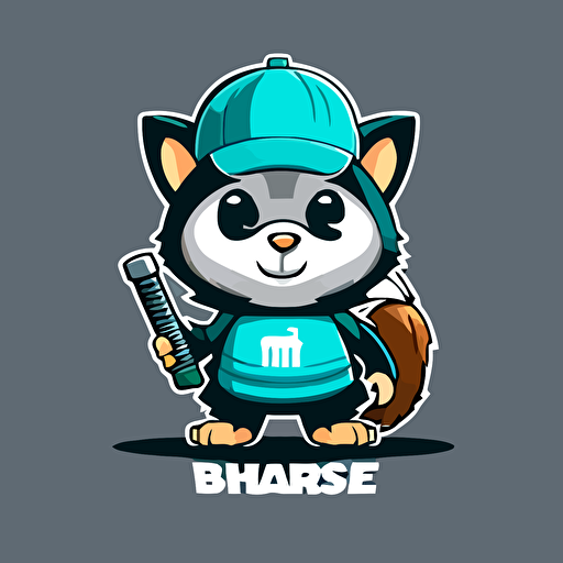 a mascot logo of binary on a base for a company called BitBase, simple vector