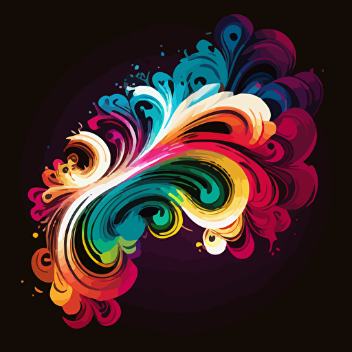 colorful vector art, burst of colorful swirls