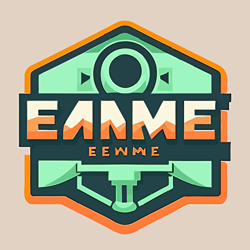 game engine logo, 2D flat vector, simplistic, few colors