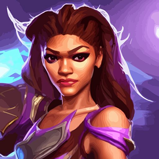 zendaya character game league legends background based game league legends detailed face old 3d graphics