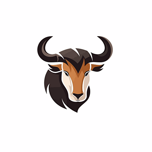 Cow wit horn logo simple and modern vector 2d
