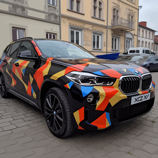 covering design audiovisuel vehicule bmw x2, vector