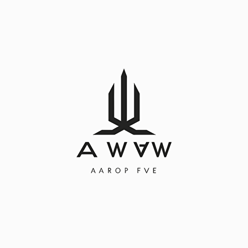 logo design for AW ，flat style, 2d, white background,simple style,vector