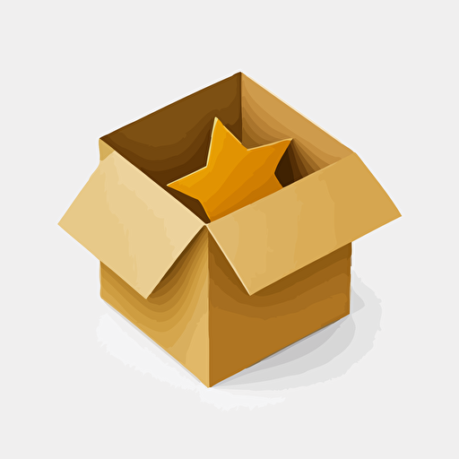 a simple logo of a gold star in a box, flat vector icon
