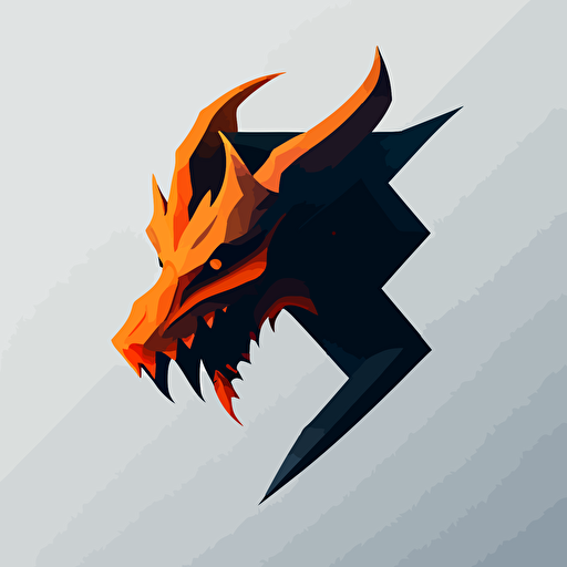 flat vector logo of an X, dragon head, simple minimal