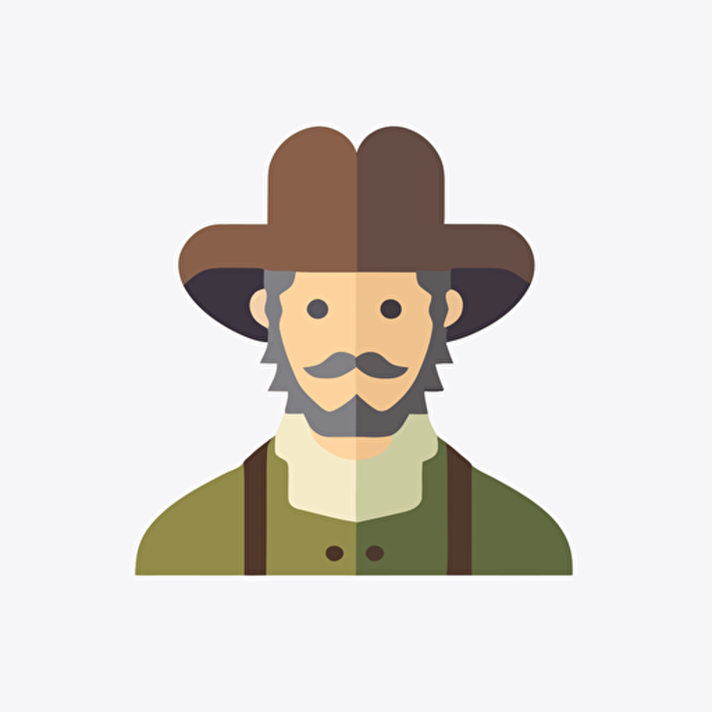 a pesant farmer icon, simple, basic shapes, vector, clean white background