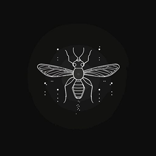 vector minimalistic firefly, one color, simplificado, concept