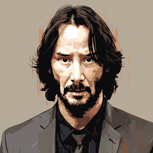 this exact image of keanu, but as an illustration, vector art