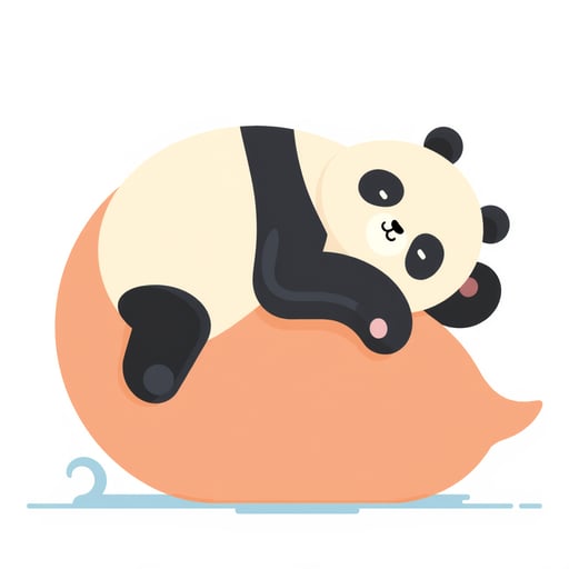 a panda sleeping on a 