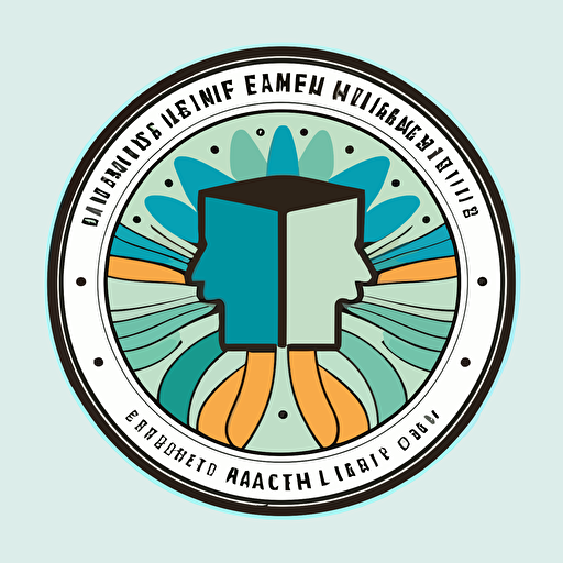 clean, abstract emblem for trades business, mindful mental health, happy, vector