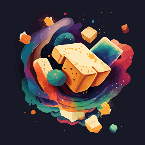 colorful vector art, galaxy, stinky tofu