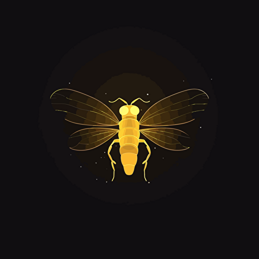 vector minimalistic firefly, one color, simplificado, concept