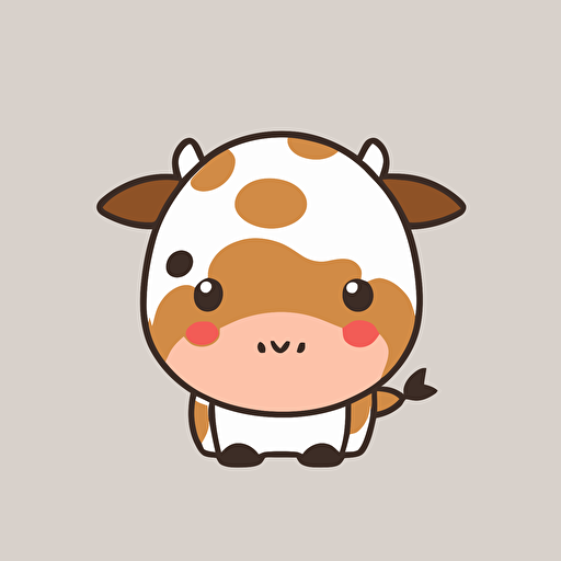 cute cow kawaii style, vector, high resolution, simple, minimalistic, white background