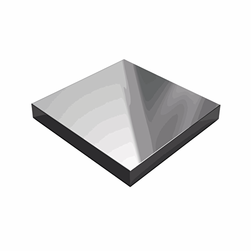 Simplified flat art vector image of a steel square on white background 3