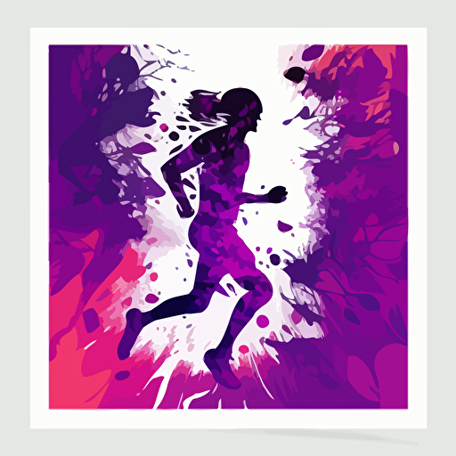 poster for running, vector, purple