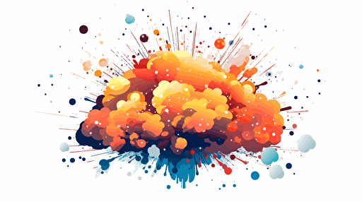 beautiful flat color vector explotion on white background