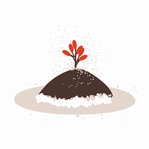 a small seed under that dirt and snow. Vector illustration