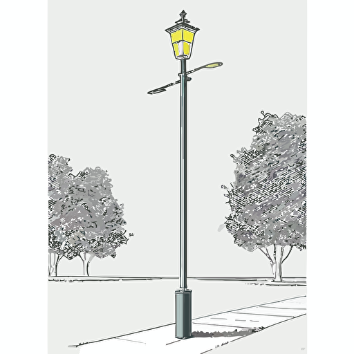 2d vector of street lighting pole