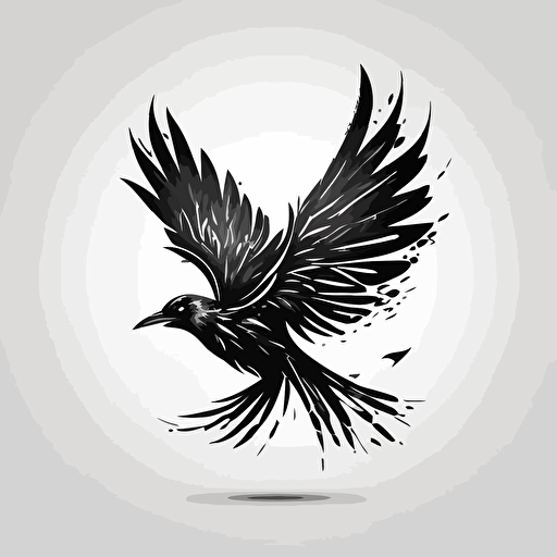 a timeless modern logo of a birds spread wings black vector white background