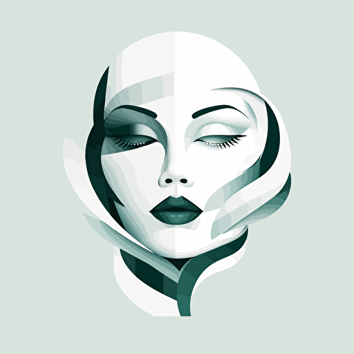 a clean, simple vector art, white::2 green::1