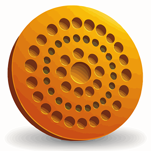 icon, orange circle with holes in the middle, vector