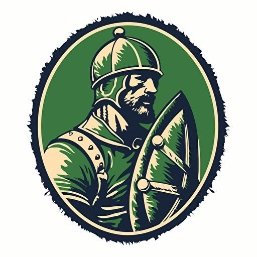 RUGby logo vector, saracen with scimitar, green as primary color