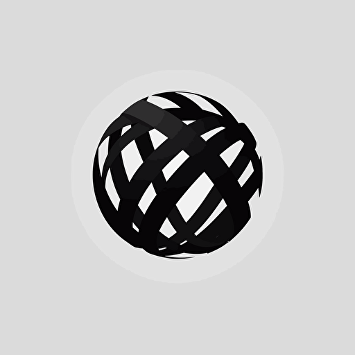 black logo of an earth made of 3 ribbons, minimalistic, modern, vector