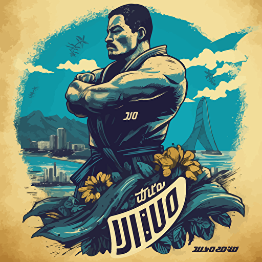 rio de janeiro jiu-jitsu flyervector art,