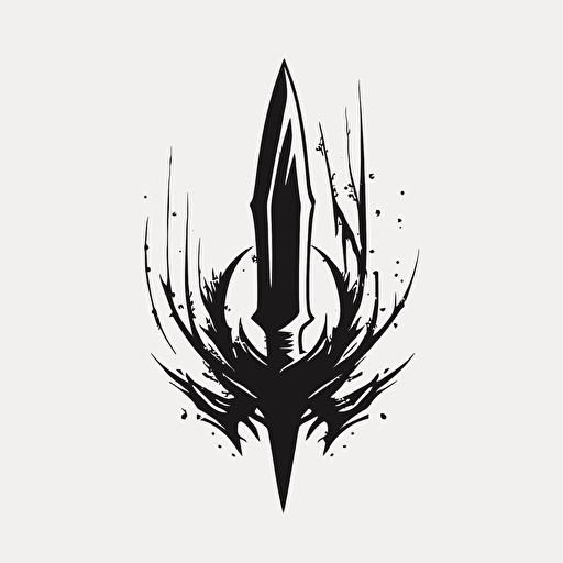 minimalist dagger logo, white background, vector art