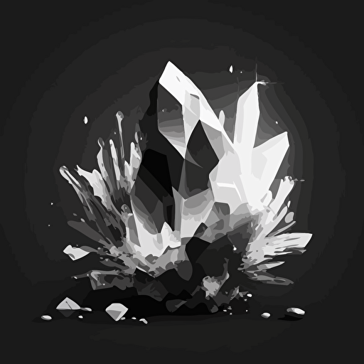 recharging crystal, black and white, vector, flat, svg