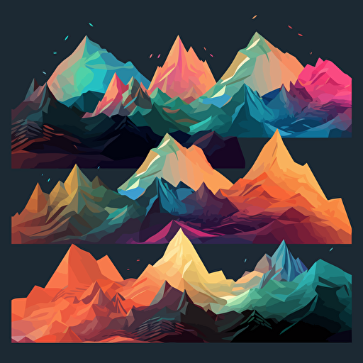 mountains in the style of vectors