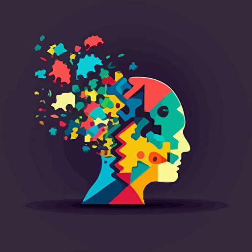 colorful flat vector of psychology