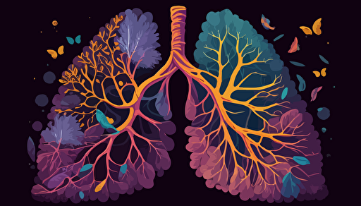 cystic fibrosis awareness month, vector drawing, colorful, lungs