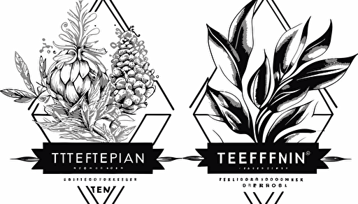 vector terpene logos, modern, black and white