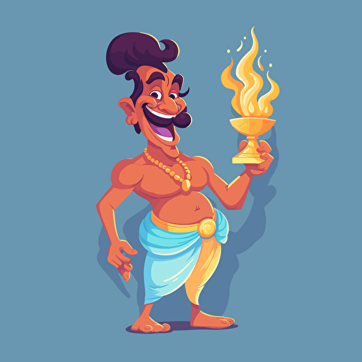 genie from the lamp. vector flat illustration