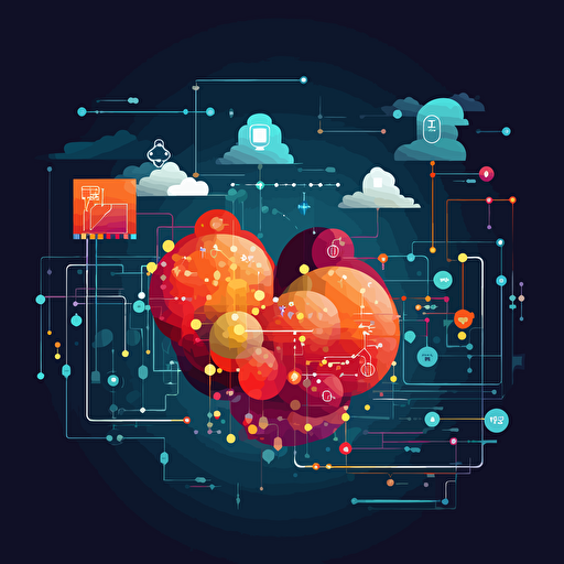 healthdata, cloud, tech, vector, posetive, minimalistic ar 16:9