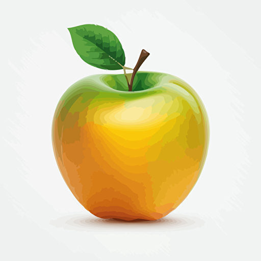 An apple icon. Bright. White background. Volumious and vector