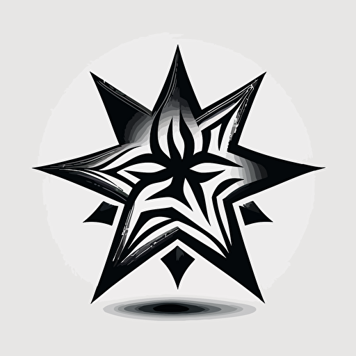 minimalistic vector logo of star black and white islamic style