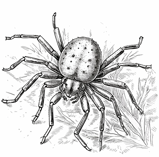 common spider mite, in the style of vector illustrations, monochromatic sketches, white background